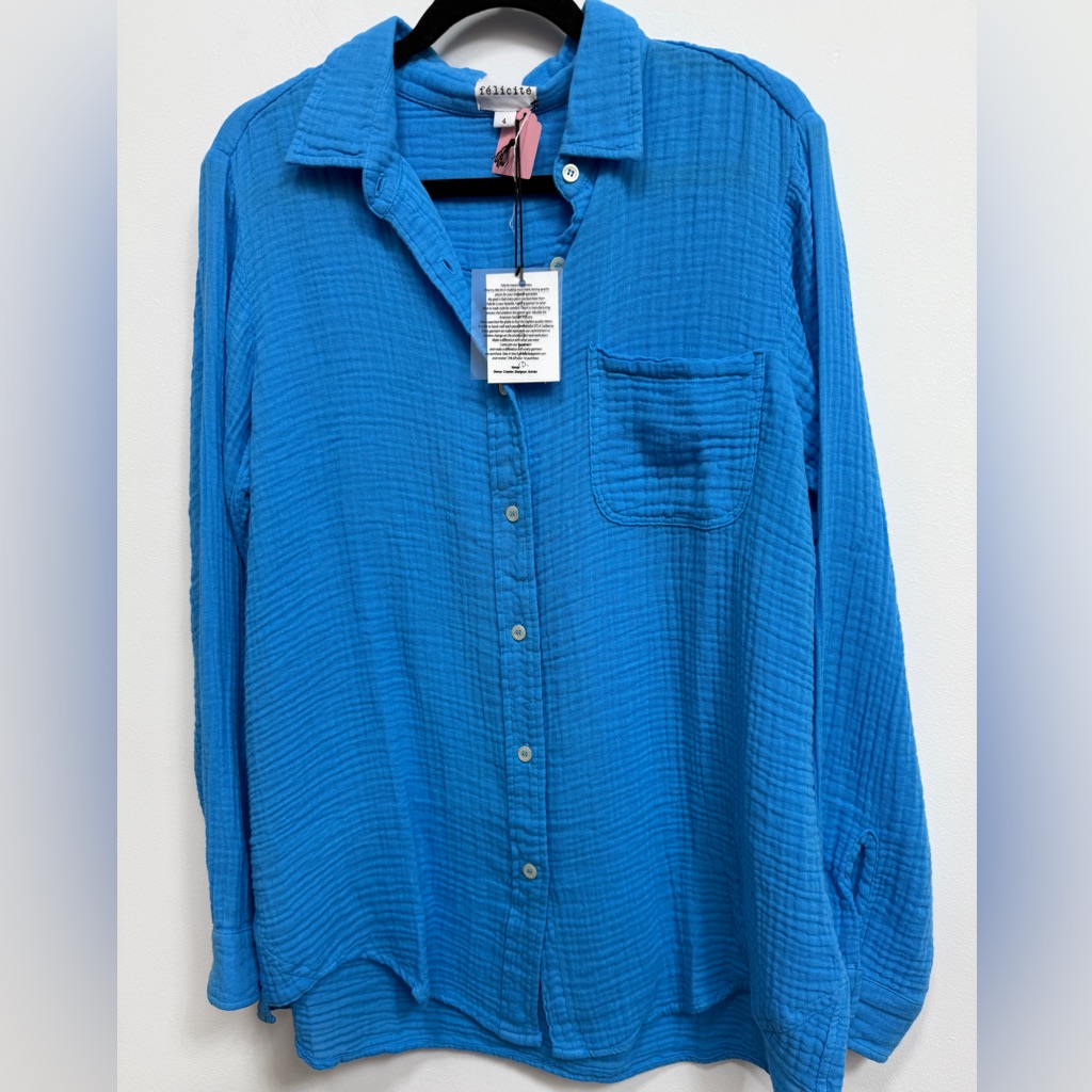 Felicite Button Up Shirt, Size Large, Nwt, Long Sleeves.